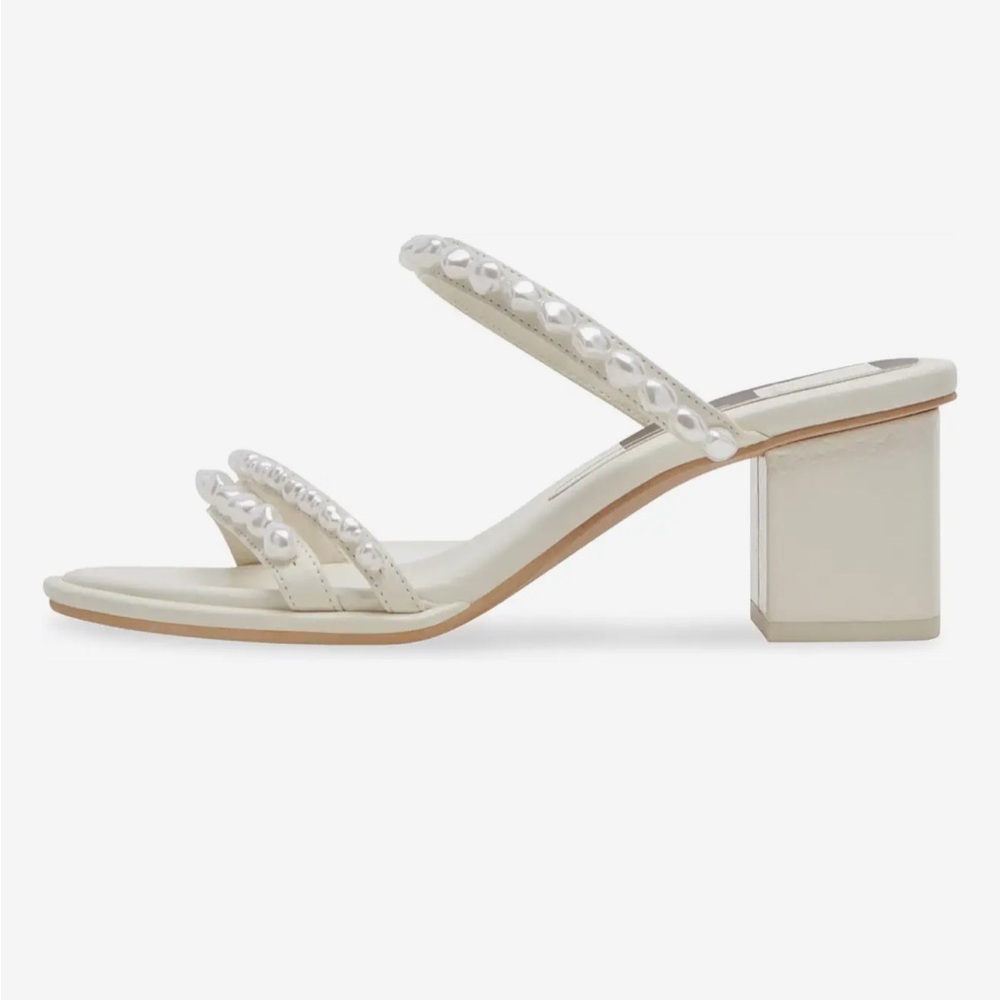 Dolce Vita Cream Pearl Embellished Heels